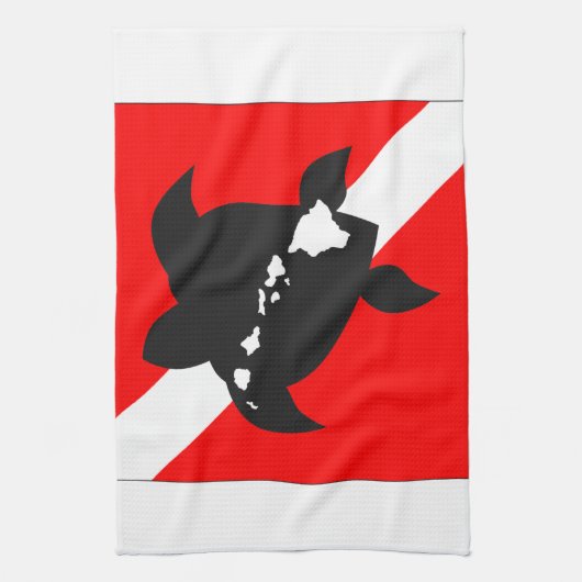 Hawaii Dive Flag Geschirrtuch (Vertikal)