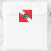 Hawaii Dive Flag Quadratischer Aufkleber (Tasche)