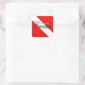 Hawaii Dive Flag Quadratischer Aufkleber (Tasche)