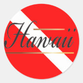 Hawaii Dive Flag Runder Aufkleber (Vorderseite)