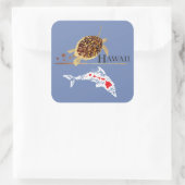 Hawaii Dolphins Turtle Quadratischer Aufkleber (Tasche)