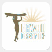 Hawaii Dreaming Quadratischer Aufkleber (Vorderseite)