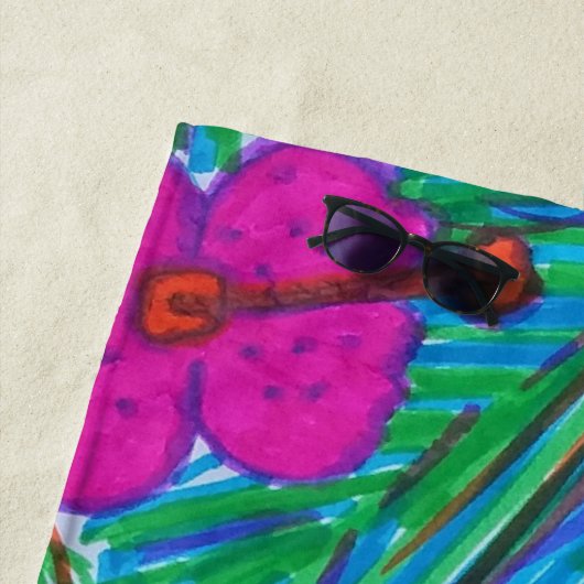 Hawaii Dreams Hibiskus Print Strandtuch (Beispiel)