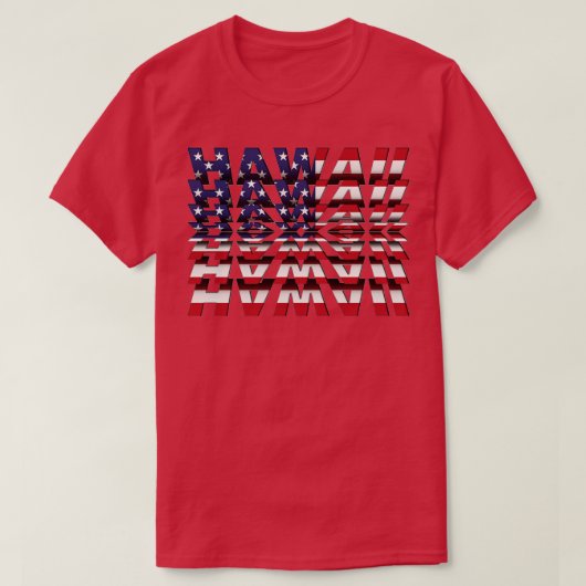 Hawaii Drehe Texteffekt T-Shirt (Design vorne)