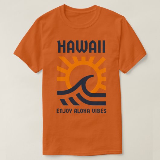 Hawaii Enjoy Aloha Vibes Orange Blue TShirt (Design vorne)