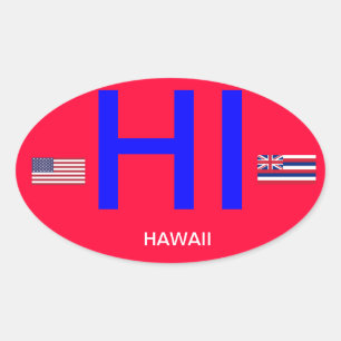 Hawaii* Euro-ähnlicher ovaler Autoaufkleber Aufkleber