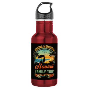 Hawaii-Familienausflug Strand Sonnenuntergang Para Edelstahlflasche