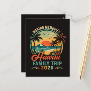 Hawaii-Familienreise Tropischer Sonnenuntergang 20 Feiertagspostkarte