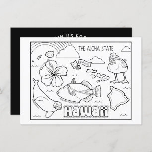 Hawaii-Farbkollage Einladung