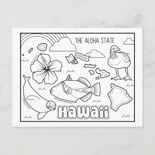 Hawaii-Farbkollage Postkarte (Vorderseite)