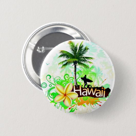 Hawaii-Ferien-Reise-Andenken Button (Vorne & Hinten)