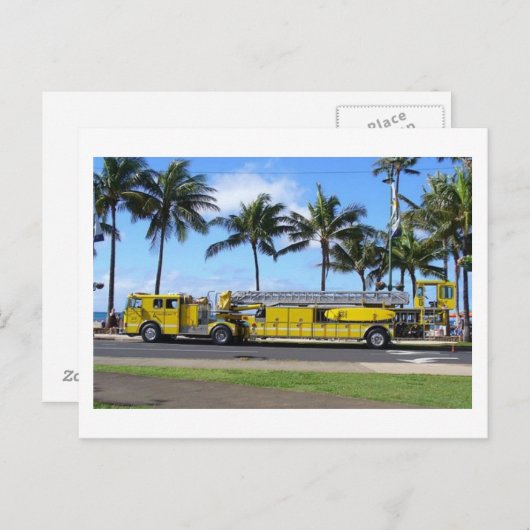 Hawaii Fire Truck Postcard Postkarte (Vorne/Hinten)