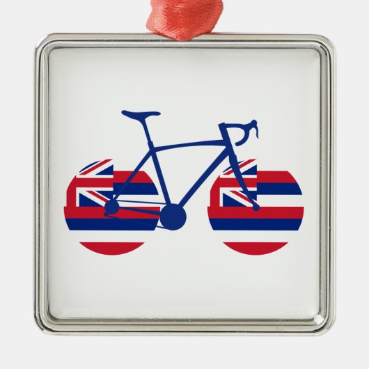 Hawaii Flag Cycling Ornament Aus Metall (Vorne)