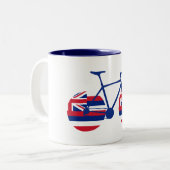 Hawaii Flag Cycling Zweifarbige Tasse (Vorderseite Links)