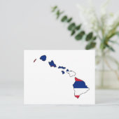 Hawaii Flag Map Postkarte (Stehend Vorderseite)