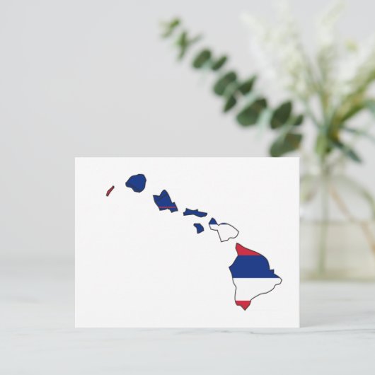 Hawaii Flag Map Postkarte (Stehend Vorderseite)