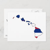 Hawaii Flag Map Postkarte (Vorne/Hinten)