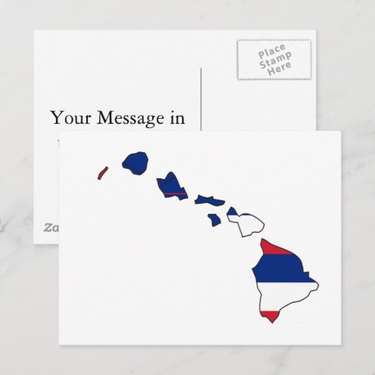 Hawaii Flag Map Postkarte (Vorne/Hinten)
