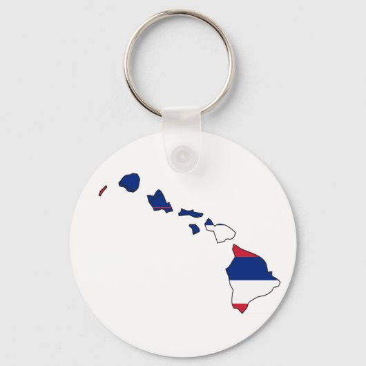 Hawaii Flag Map Schlüsselanhänger (Vorderseite)