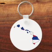 Hawaii Flag Map Schlüsselanhänger (Vorderseite)