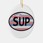 Hawaii Flag Standup Paddling Keramikornament (Rechts)