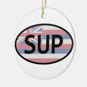 Hawaii Flag Standup Paddling Keramikornament (Links)