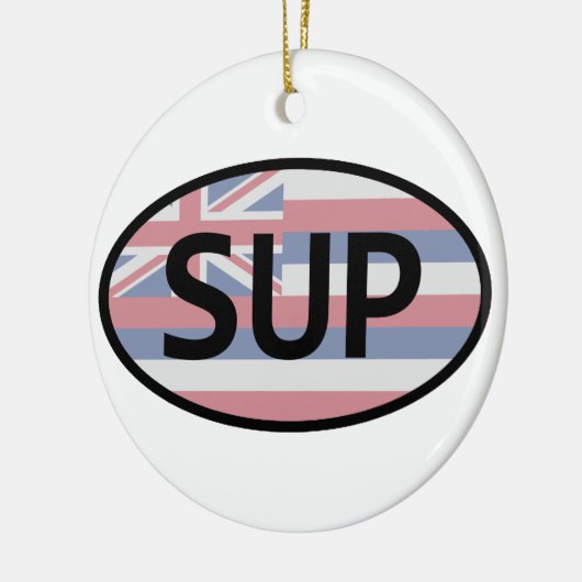 Hawaii Flag Standup Paddling Keramikornament (Links)