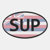 Hawaii Flag Standup Paddling Ovaler Aufkleber (Vorderseite)