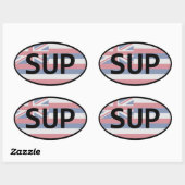 Hawaii Flag Standup Paddling Ovaler Aufkleber (Blatt)