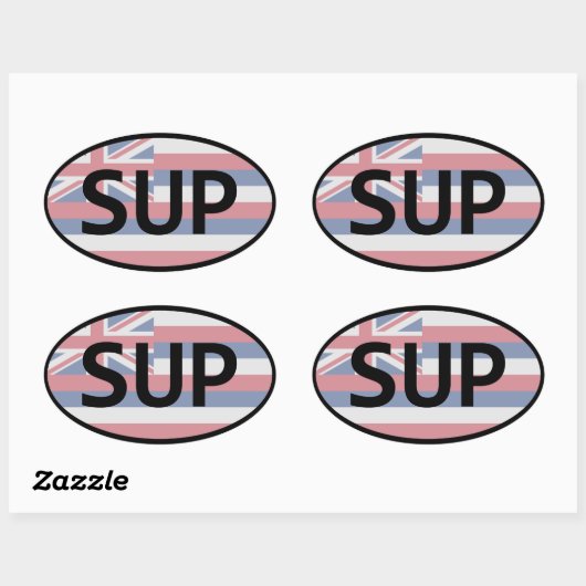 Hawaii Flag Standup Paddling Ovaler Aufkleber (Blatt)