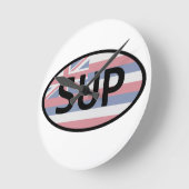 Hawaii Flag Standup Paddling Runde Wanduhr (Winkel)