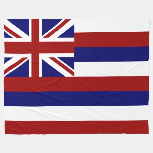 Hawaii-Flagge Fleecedecke (Vorderseite (Horizontal))
