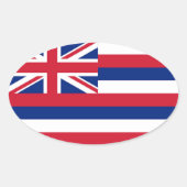 Hawaii-Flagge Ovaler Aufkleber (Vorderseite)