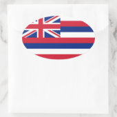 Hawaii-Flagge Ovaler Aufkleber (Tasche)