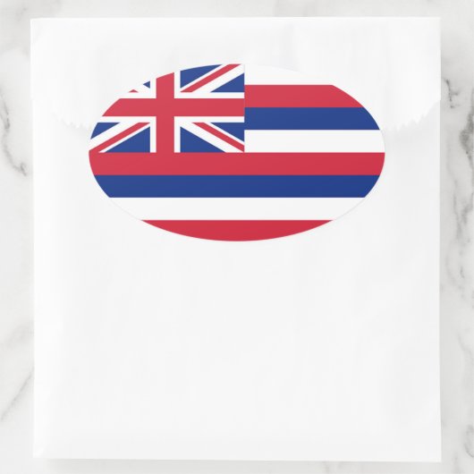 Hawaii-Flagge Ovaler Aufkleber (Tasche)