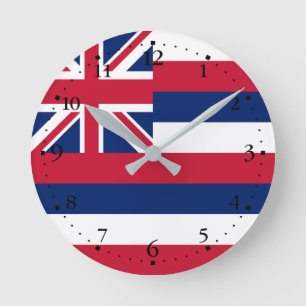 Hawaii-Flagge Runde Wanduhr