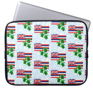Hawaii-Flagge und grüne Meeresschildkröten Laptopschutzhülle
