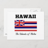 Hawaii, Flagge und Motto Postkarte (Vorne/Hinten)