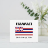 Hawaii, Flagge und Motto Postkarte (Stehend Vorderseite)