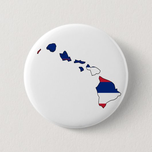 Hawaii-Flaggen-Karte Button (Vorderseite)