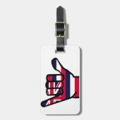 Hawaii-Flaggenhand Gepäckanhänger (Vorderseite vertikal)