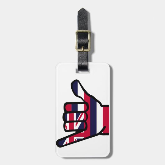 Hawaii-Flaggenhand Gepäckanhänger (Vorderseite vertikal)