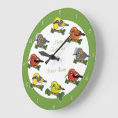 Hawaii Forest Birds Große Wanduhr (Winkel)