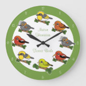 Hawaii Forest Birds Große Wanduhr (Vorderseite)