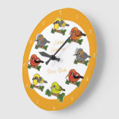 Hawaii Forest Birds Große Wanduhr (Winkel)