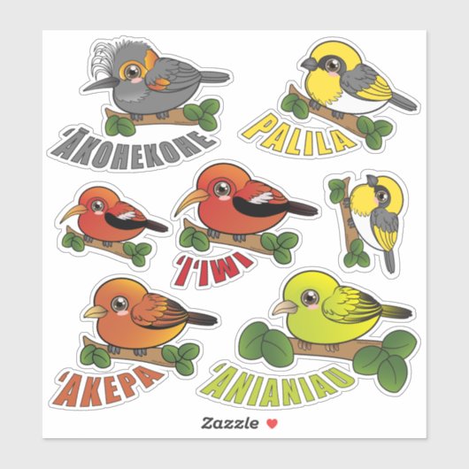 Hawaii Forest Birds Pack Aufkleber (Blatt)