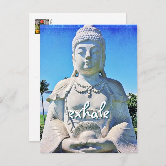 Hawaii Friedlich Buddha Exhale Script Tropical Postkarte (Vorne/Hinten)