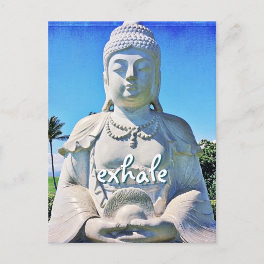 Hawaii Friedlich Buddha Exhale Script Tropical Postkarte (Vorderseite)