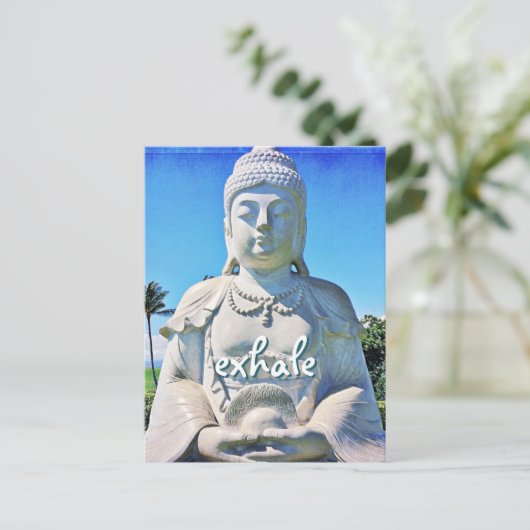 Hawaii Friedlich Buddha Exhale Script Tropical Postkarte (Stehend Vorderseite)