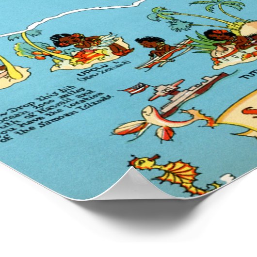 Hawaii Funny Map Poster (Ecke)